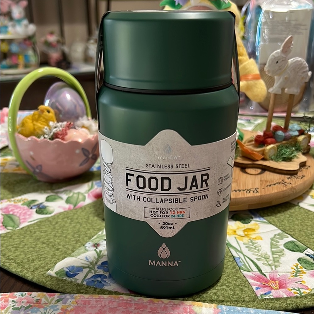 Manna Kadar Green Stainless Steel Food Jar